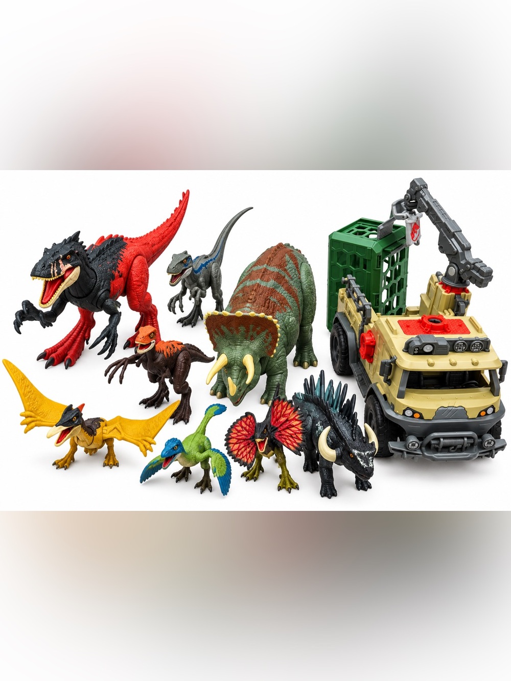 Jurassic World Mattel Capture N Crush Truck Cage DNA Scan Dinosaur Figure Lot
